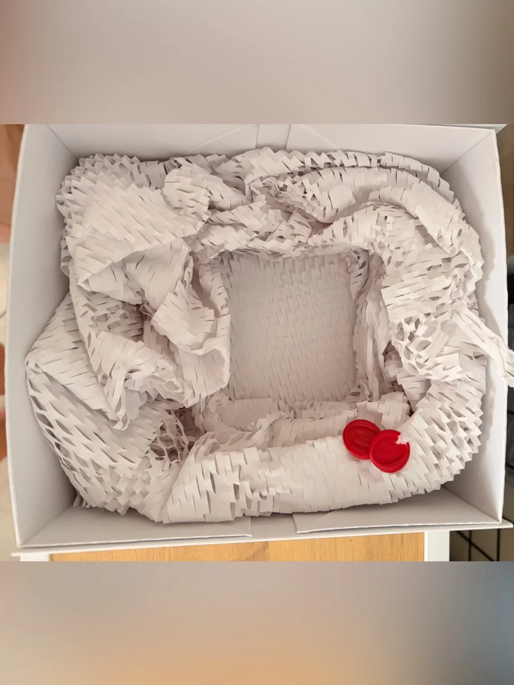 Cartier White & Golden Signature Cardboard Gift Box + Packing Paper+ 2 Wax Seals
